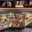 Pillows with dog scenes