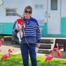 Susan Sims and Honey at the Vintages Trailor resort 