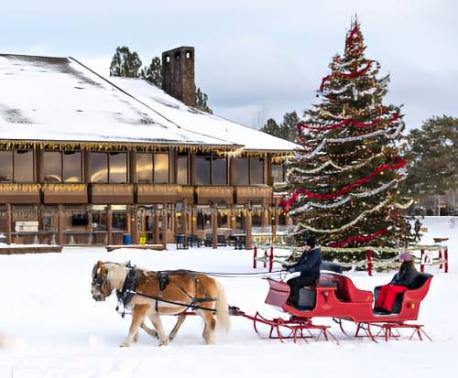 3300-acre Sunriver Resort where dogs are welcome on all trails in this winter wonderland