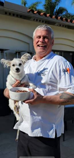 Chef at the seasons with Honey