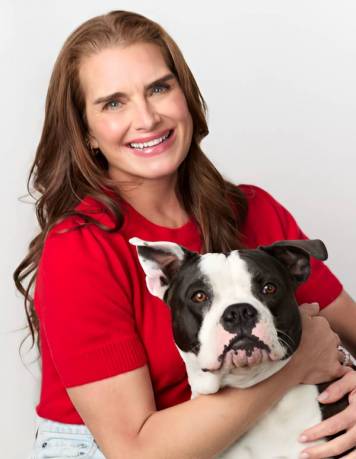 Brook Shields and her pup, Tuzi