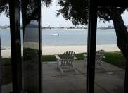 View from your Fido-friendly room to the sands of Paradise Point on Mission Bay.