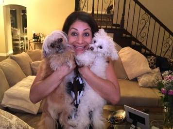 Larissa Wohl and her dogs