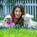 Larissa Wohl with two dogs