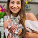 Larissa Wohl and a kitten