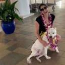 Larissa Wohl with "beach buddy" foster dog