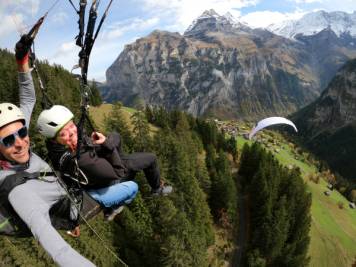 Susan Sims Paragliding in the Alps 